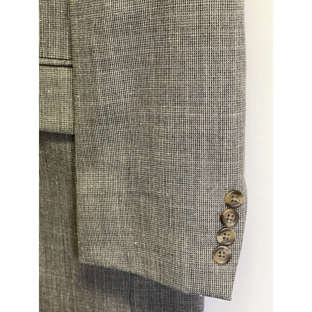 Chaps Ralph Lauren Blazer Jacket Mens 40R Regular Grey Wool, Linen Sport‎ Coat